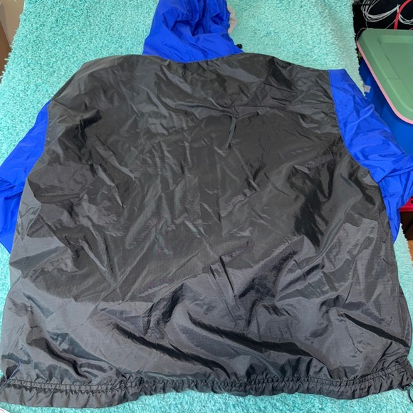 Vtg Foot Locker XXL Windbreaker Jacket Full Zip Hooded Blue Black Mens - Picture 2 of 4